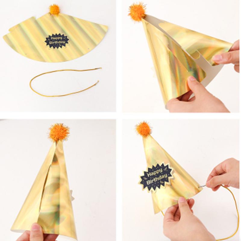 Шляпы для дня рождения, бумажный конус, фетровые помпоны, художественная кепка для рукоделия, аксессуары для костюмов для вечеринок