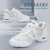 Size 34-42 Jazz Shoes Women's Zumba Shoes Jazz Dance Shoes Dance Trainers Modern Mesh Split Sole Lace Up Air Cushion Shoes Sporty Fitness Hiking Shoes
