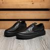 Мужская обувь 2025 прямая поставка новая мужская обувь кожаные лоферы тренд одна педаль дышащая повседневная обувь кожаная обувь