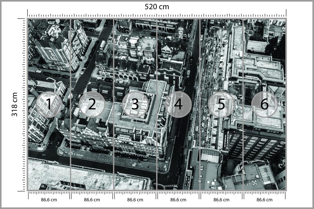 Photomural London Black And White Smooth Vinyl 520x318