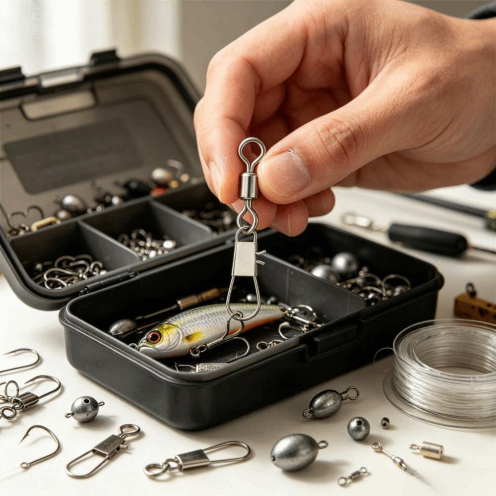 50pcs with Interlock Snap Fishhook Lure Connector Stainless Steel Fish Interlock Snap  Fishing