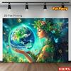 This 2D Flat-pattern Banner Depicts a Fairy Girl Holding a planet.XY