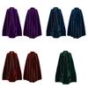 Medieval Plush Cloak With Gold Trim For Cosplay And Anime Role Playing
