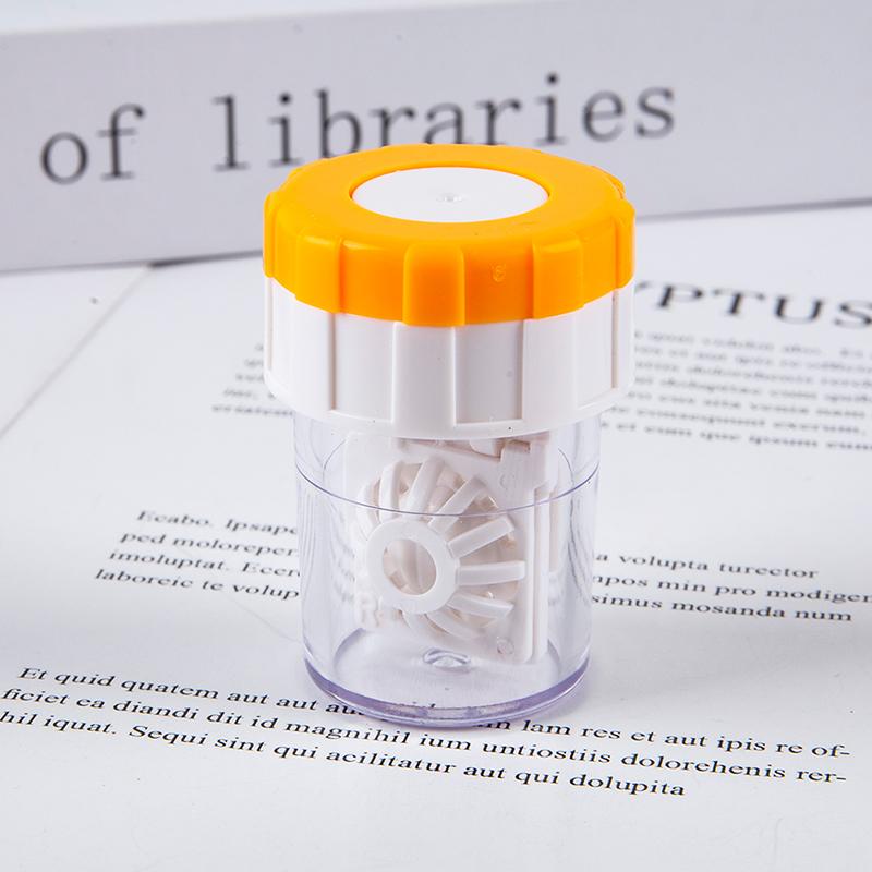 1Pcs Contact Lens Cleaner Case Box Manual Rotation Type Storage Holder Cleaning Tool
