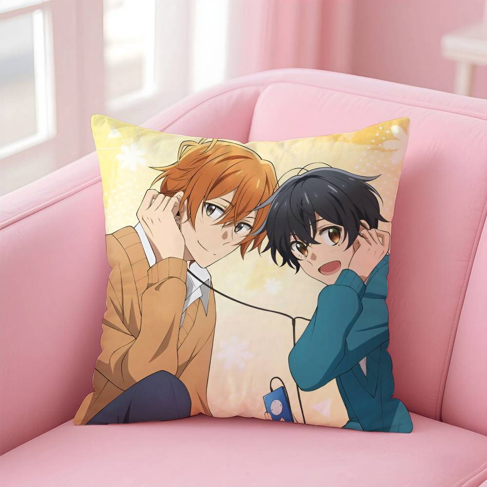 Наволочка для подушки с изображением персонажей аниме BLSS-Sasaki и M-Miyano, удобная, для дивана-кровати, шелковистая, элегантная, с невидимой молнией, декоративная наволочка на заказ.
