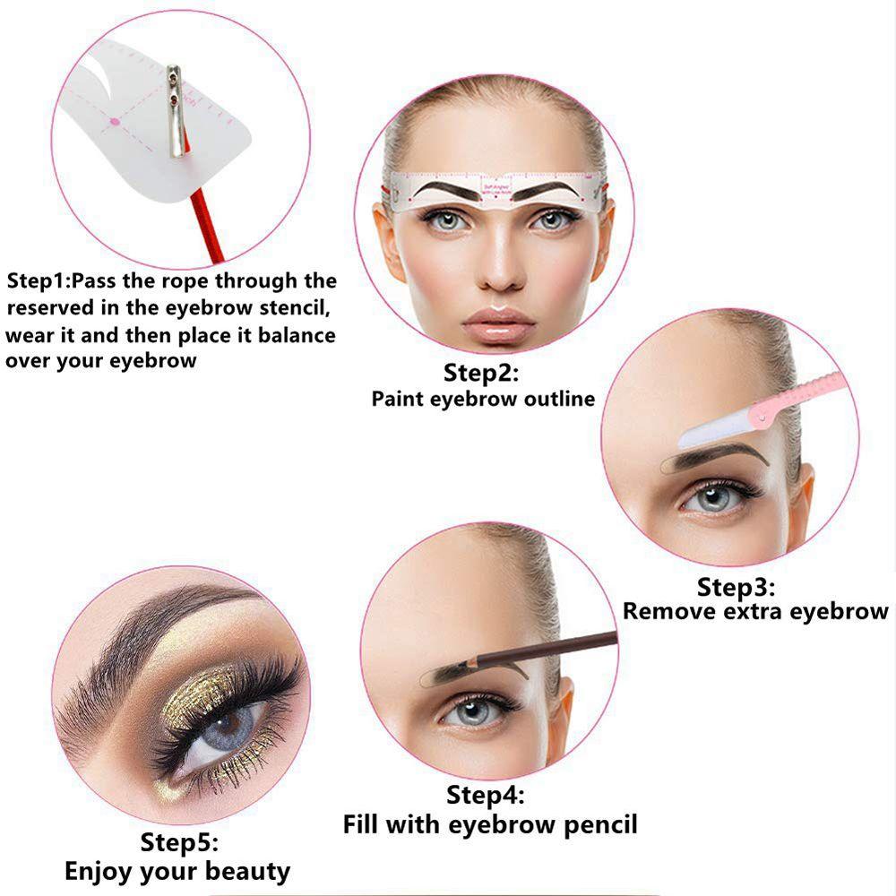 Cosmetics With Strap Eyebrow Razor Easy To Draw Eyebrow Stencil Template Eyebrow Shaper Kit