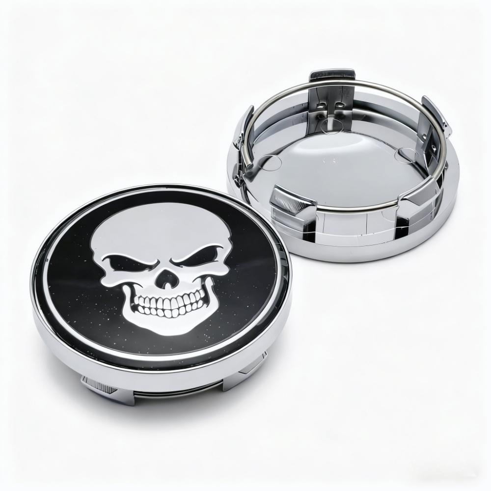 4pcs/Set SKULL Logo Emblem Badge Car Wheel Center Caps 58MM 54MM Wheel Rim Hubcaps Hub Center Dust Cover Replace Car Accessories