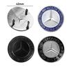 42mm Aluminum ABS Car Flat Hood Emblem Sticker Front Badge Logo Decor Accessories For Mercedes Benz AMG W204 W124 W201 W212 W220