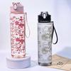 800ML Straw Water Bottle Cherry Blossom Large Capacity Sports Water Bottle, Suitable for Outdoor Activities