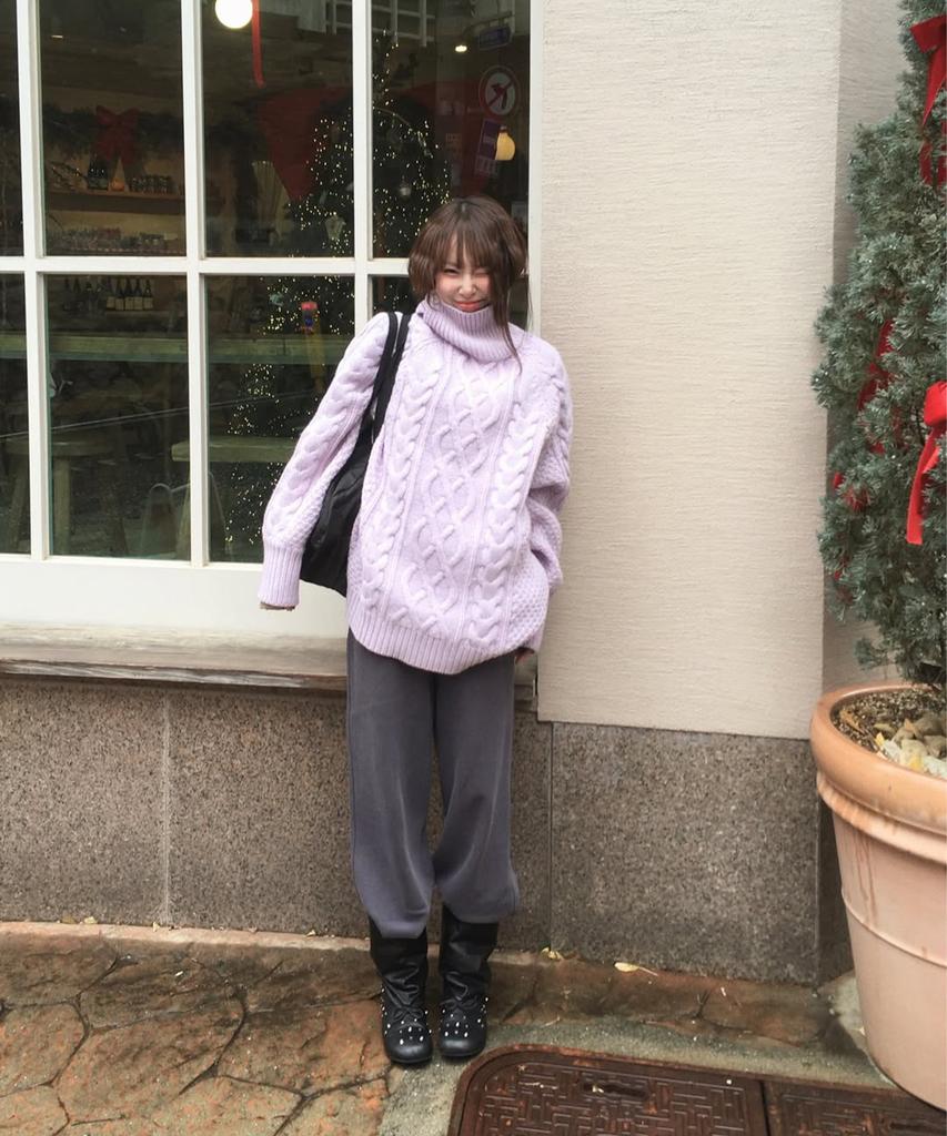 CITTA Wool Made Button High-Neck Grandma Kint_Ctk248(Lavender)