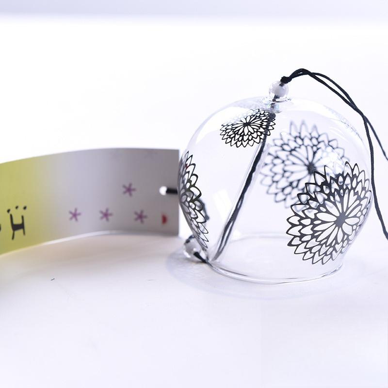 Japanese Style Cute Wind Chime Handmade Glass Painted Hanging Ornament Creative Gift for Girls
