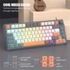 Gaming Keyboard Colourful Backlit 81Key with ThreeColor Matching Keycaps MDA Height Ball Cap