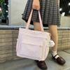 Large Capacity Canvas Bag Soft Material Trendy Tote Bag Street Style Crossbody Bag