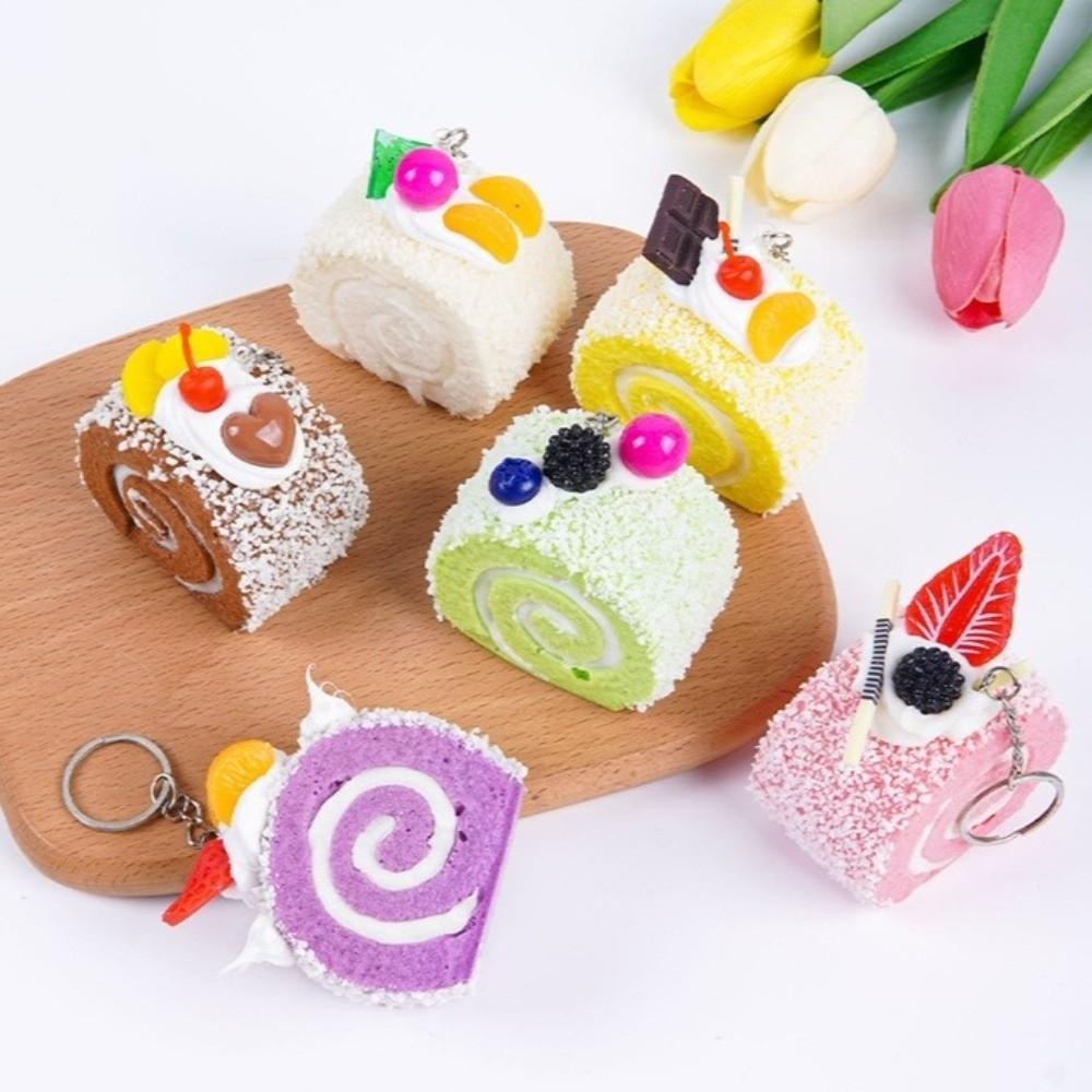 Creative Swiss Roll Squishy Toy Anxiety Relief Realistic Food Pinch for Kids Adults