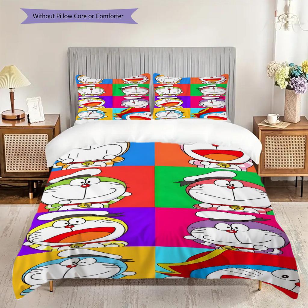 Doraemon Adventure Set Bedding 1 Duvet Cover 2 Pillowcase Without Core Christmas Birthday Gift Duvet Cover And Pillowcase Bedding Set