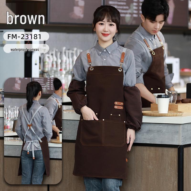 New Canvas Waterproof Oilproof Printed Apron for Kitchen, Studio, or Advertising with Logo