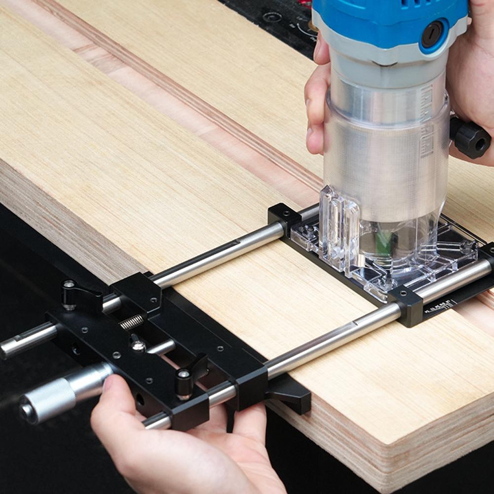 Professional Aluminum Alloy Edges Trimming Guide Trimmer Versatile Fine-tuning Rest Slotting Woodworking Tool with High Accuracy