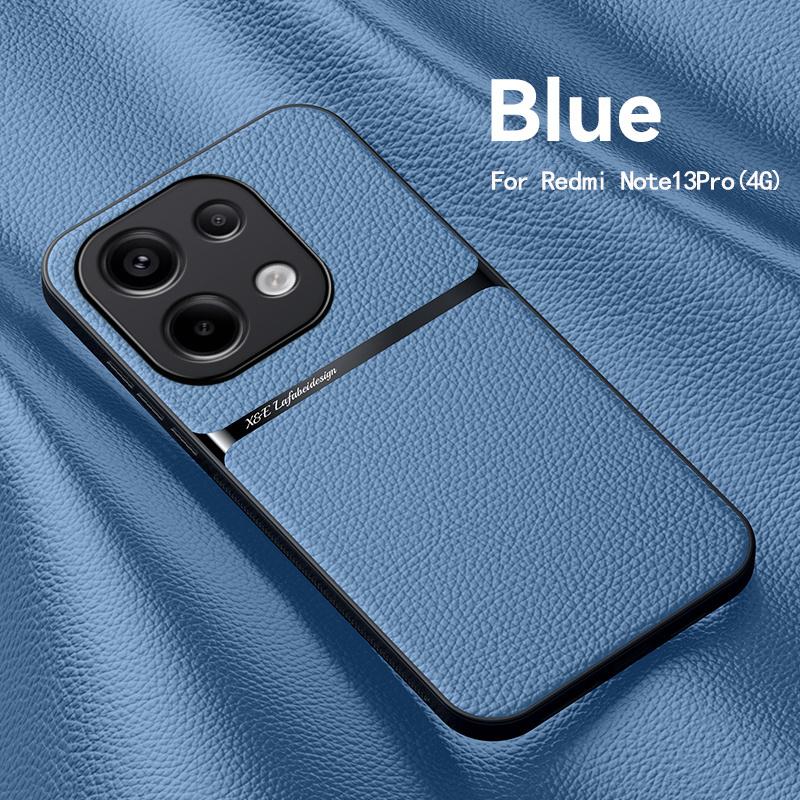 Кожаный Автомобильный Держатель Магнитная Крышка Для Xiaomi Redmi Note 13 Pro 4G 5G Чехол Силиконовый Противоударный Чехол Redmy Note13 Note13pro Plus