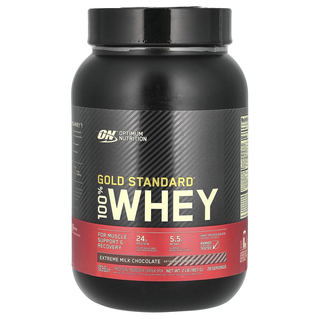 Optimum Nutrition Gold Standard 100% Whey, Extreme Milk Chocolate, 2 Lb (907 G)