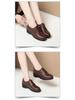 Women's Black Leather Work Shoes, Comfortable Soft Sole for Long Standing, Ideal for Spring and Autumn, Suitable for Middle-Aged and Elderly.