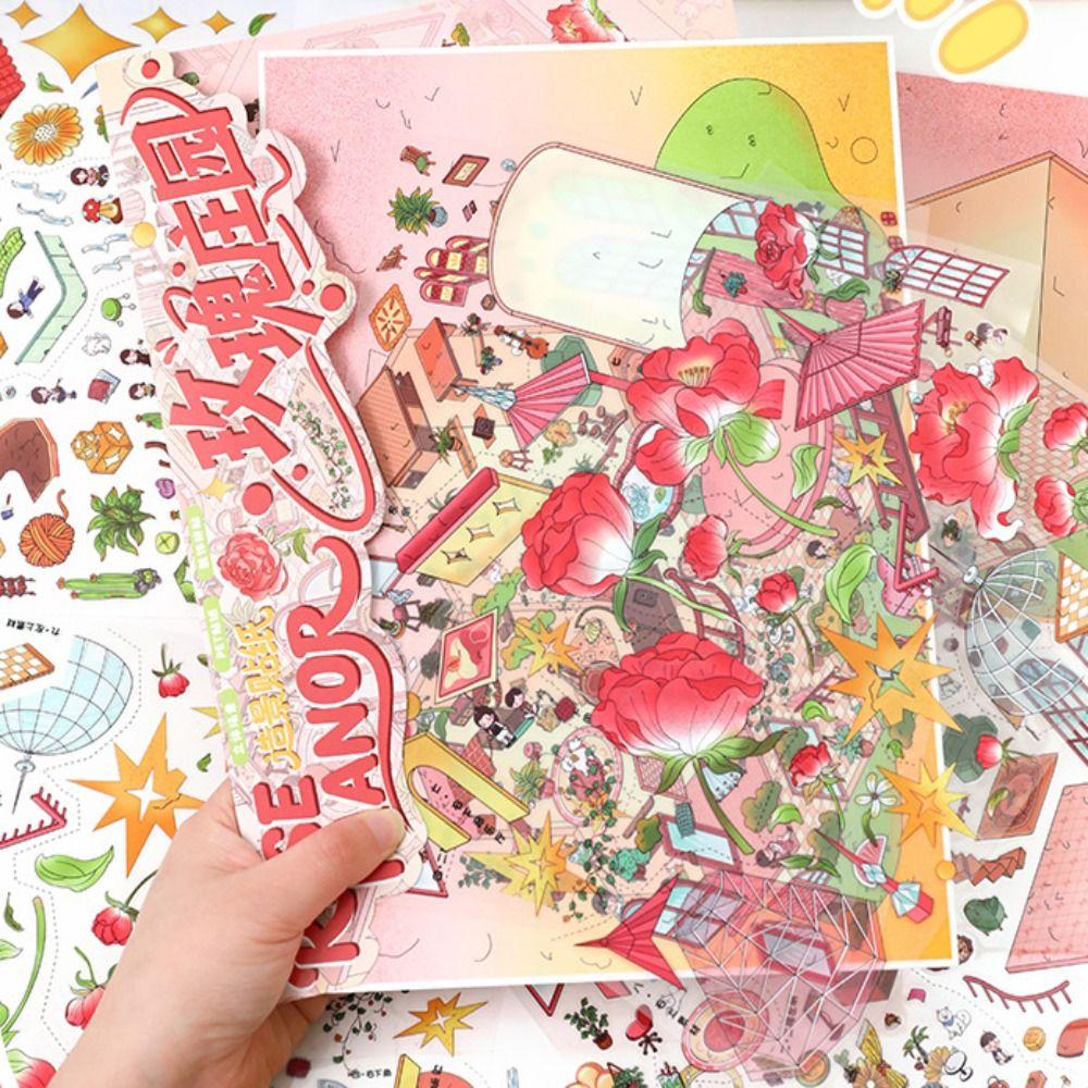 3D 3D Landscape Sticker 2 Themes DIY Cabin Scene Sticker Cute DIY Toy Game Stickers  Decompress
