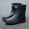 Новые водонепроницаемые ботинки с коротким голенищем, мужские дождевые ботинки, корейская версия, модные, износостойкие, кухонные рабочие, нескользящие, резиновые сапоги