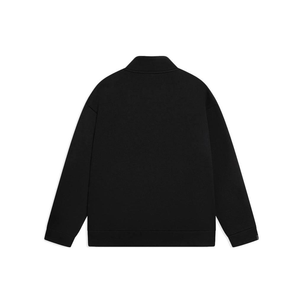 Li-Ning Wade Series Logo Print Zip-Up Collar Long Sleeve Sweatshirt Men Tops Black AWDSC47-1