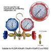 R134a Air Conditioning Pressure Gauge with Hose and Hook 3 Way AC Diagnostic Manifold Gauge Set Freon For R12 R32 R404A R134a