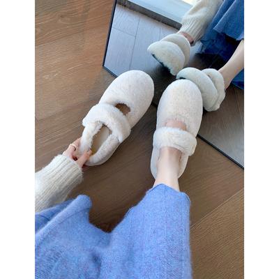 Шерстяная версия~ Мягкие и клейкие шерстяные туфли Xiaoxiangfeng, на одной педали, зимние бархатные хлопковые туфли и туфли Doudou для сохранения тепла