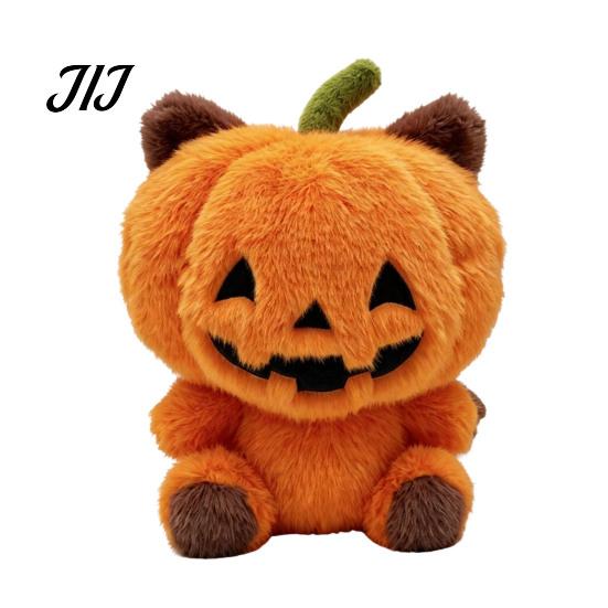 Halloween Pumpkin Plush Pillow with Cat Ears & Claws, Holiday Gift for Kids Soft Orange Stuffed Animal Sofa Cushion, Autumn Home Decor