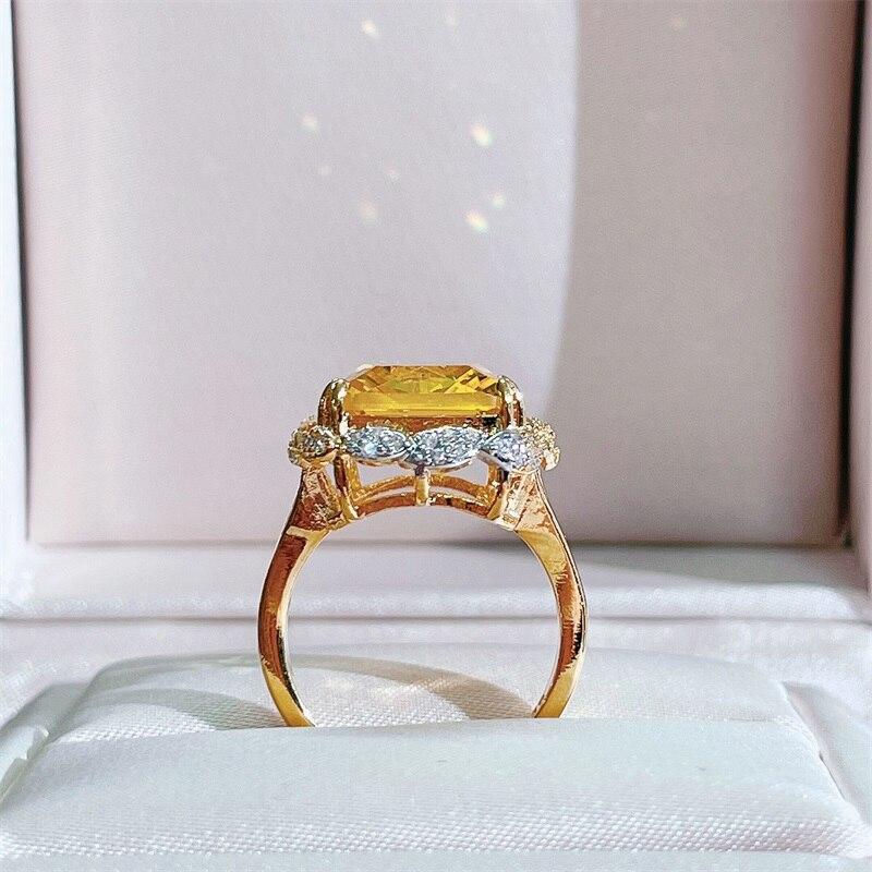 POMOiii Роскошное кольцо для женщин, серебряное кольцо с имитацией топаза, стильные женские обручальные ювелирные украшения