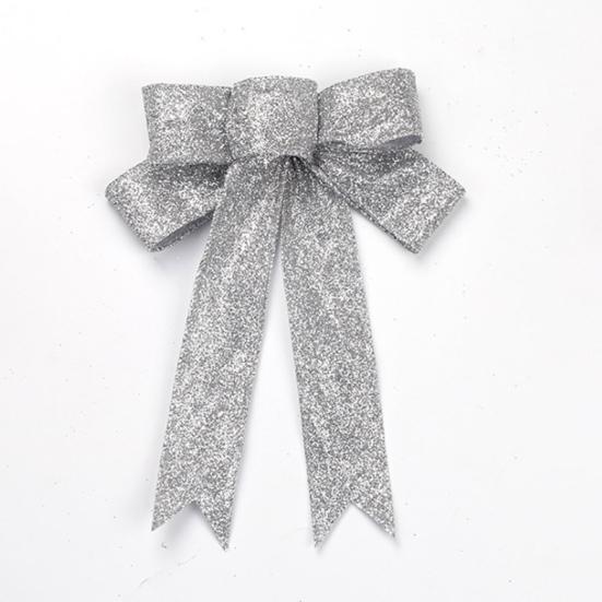 Рождественский бант Yousheng, двухслойный, блестящий, праздничный, многоразовый, елочный декор, легкий, для новогодней вечеринки, большой рождественский бант