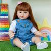 23'' Мягкая кукла для девочки Reborn, имитация, милая, тяжелая, реалистичная, с прошитыми волосами, на день рождения новорожденного