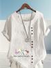 Women's Fashion Flower Black Letter Print Round Neck Short Sleeve T-shirt Casual Cotton Linen Graphic Shirt Leisure Loose Summer Blouse Tops