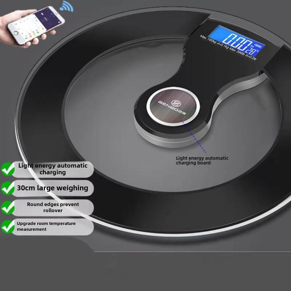 30 см большой размер свет энергия зарядка бытовые весы человеческое тело весы смарт Bluetooth приложение Body Fat весы