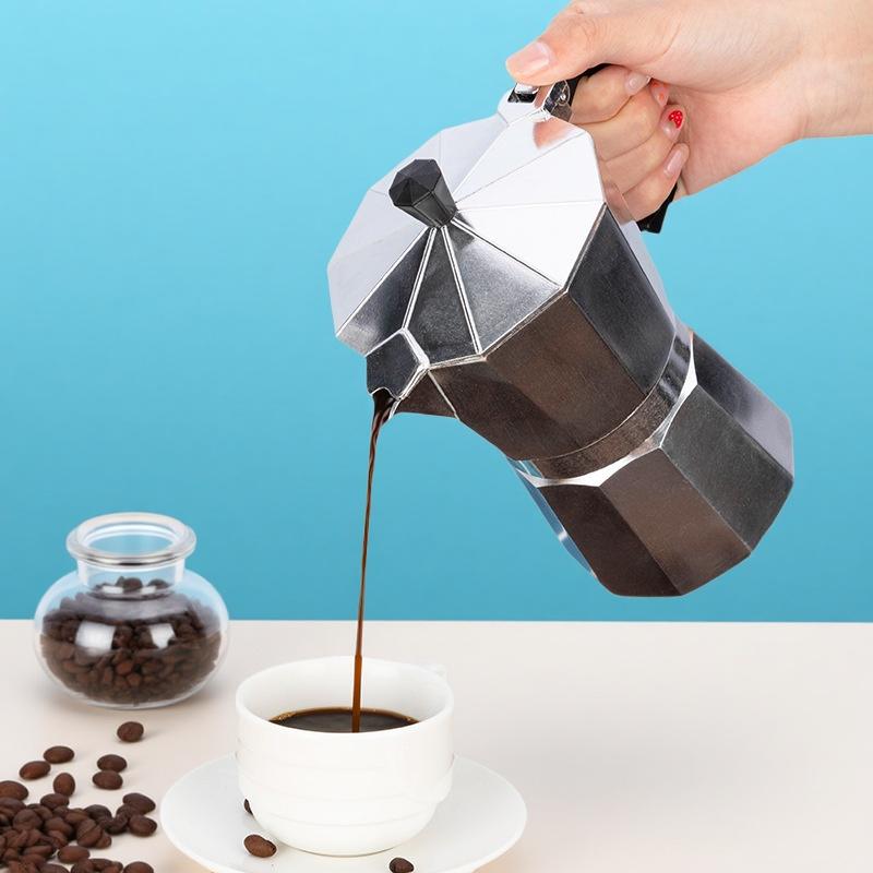 1pcs Aluminum Coffee Maker Stovetop Cafeteira Espresso Percolator Mocha Coffee Pot 50/100/150/300/450/600ml
