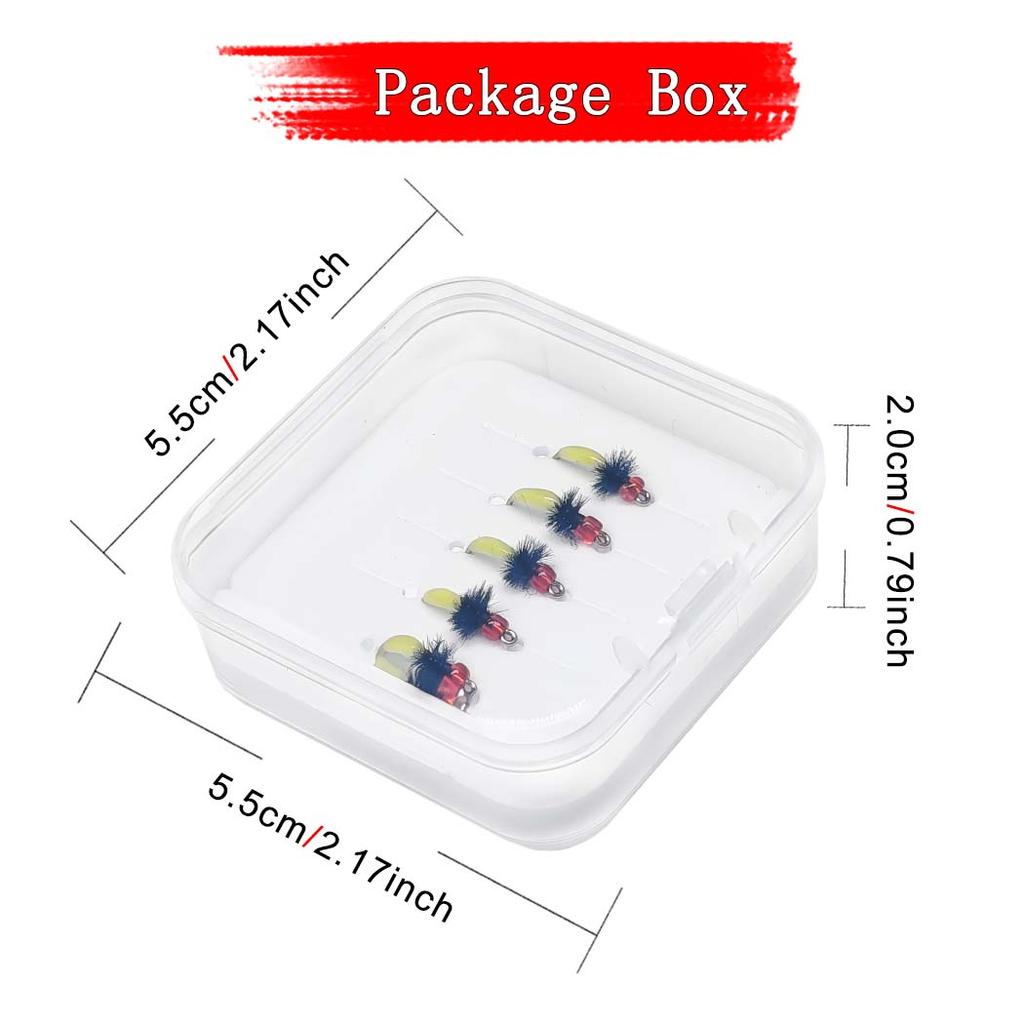 5/10Pcs Realistic Insect Red Beadhead Midges Nymph Bait  Dry Fly Trout/Bass/Carp/ Fishing Lure With Flies Box