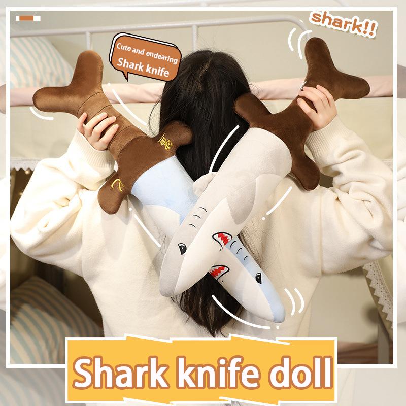 Creative Shark Knife Fur Toy - Funny Shark Blade Doll - Relaxing Pillow With Simulated Sword And Knife Design - Gift Doll