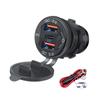 12V/24V USB Outlet 78W 3 Ports Car Charger Socket Dual 30W PD Type C & 18W QC 3.0 with Switch for Car Truck Motorcycle RV Marine