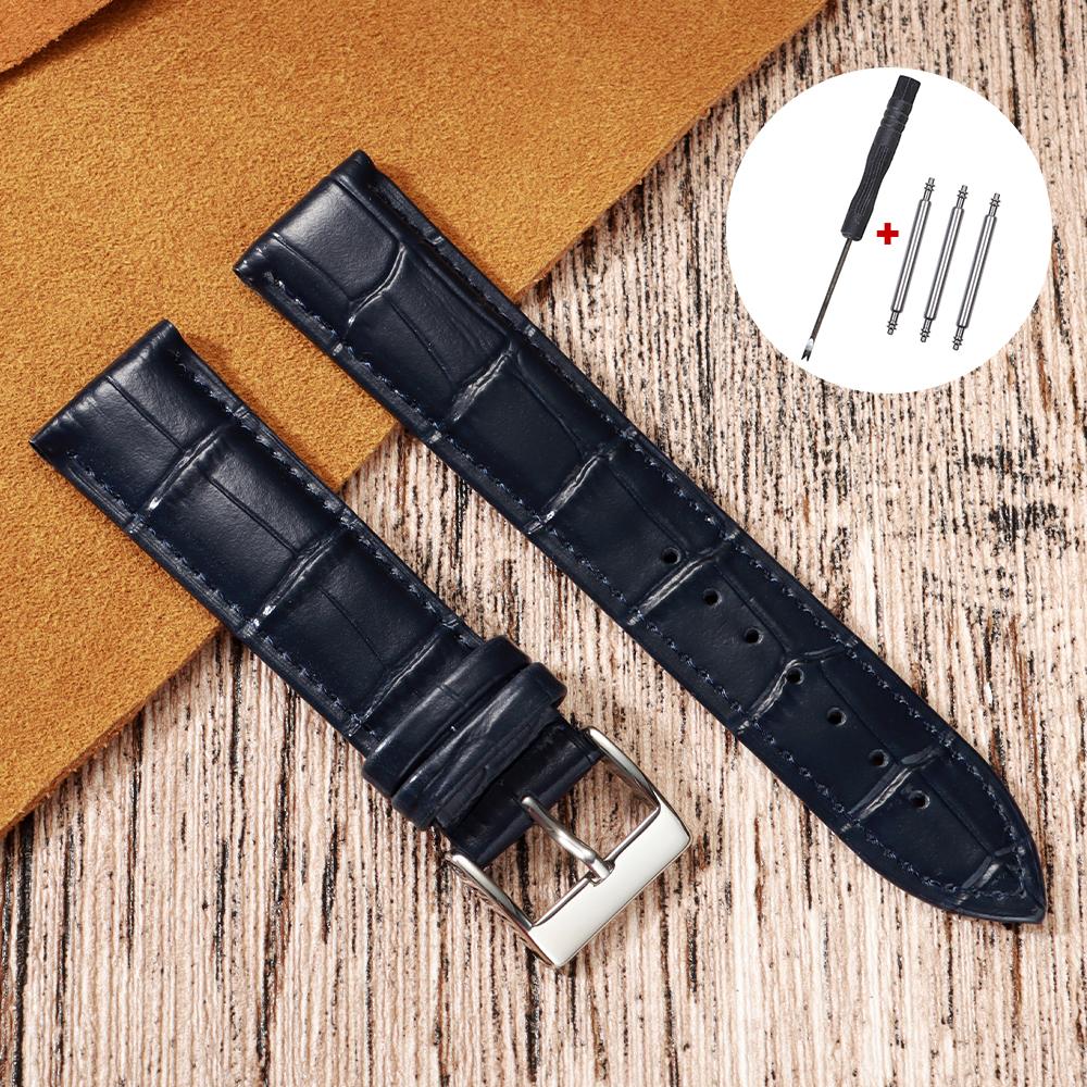 Ремешок из натуральной телячьей кожи 12 мм 14 мм 16 мм 18 мм 20 мм 22 мм 24 мм Универсальный мужской женский ремешок для часов с узором "слаб" Аксессуары для часов