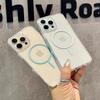 Роскошный тонкий чехол с магнитной беспроводной зарядкой Magsafe для iPhone 16 15 14 Pro Max 13 12 Mini 11 16e Plus Прозрачная задняя крышка