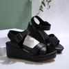 2025 Size 35-43 Platforms Sandals Thick Bottom Fish Mouth Sandals Wedge Roman Style Casual Ankle Strap Ladies Shoes