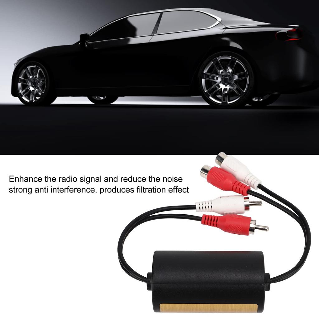 Audio Noise Filter Ground Loop Isolator Noise Filter for Car Stereo System 15A Alternator Noise Reduction