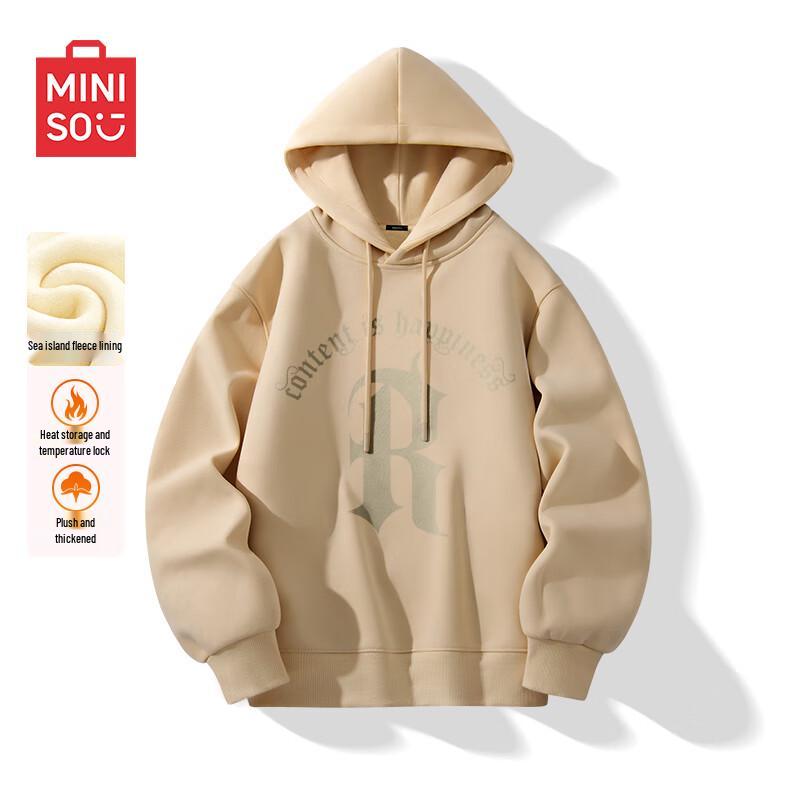 MINISO Men's 2024 American Style Hooded Fleece Sweatshirt