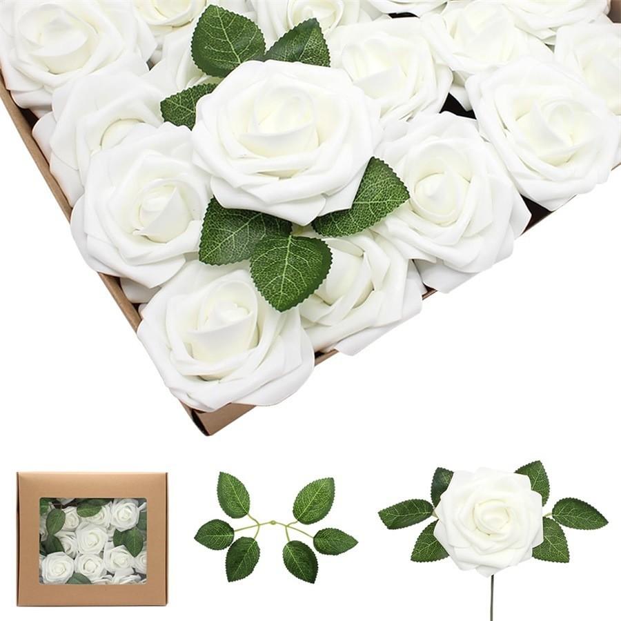 Foam Rose Flower Wedding Centerpiece Accessories With Stem For Home And Outdoor Decor