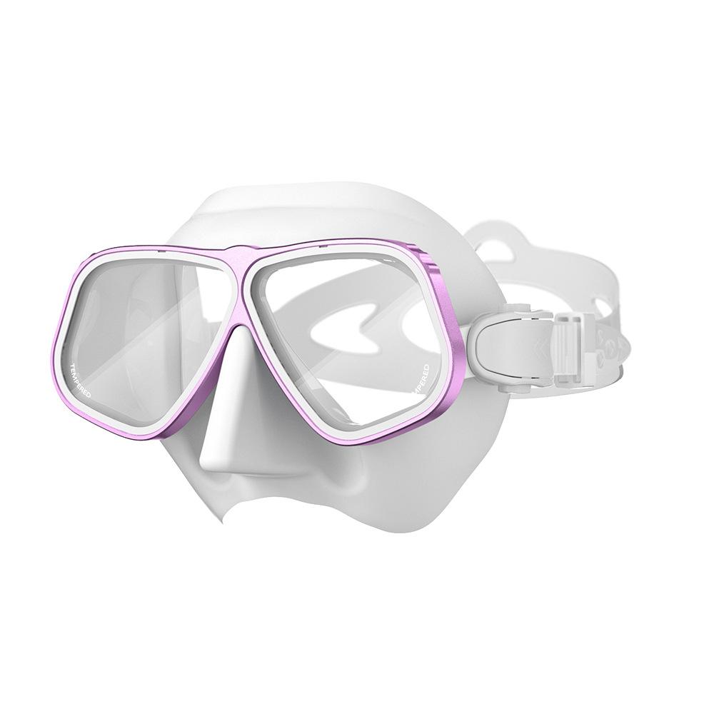 Hot Selling Double Lens Anti-Fog Free Diving Mask Tempered Glass Myopia Lenses Aluminum Alloy Frame Liquid Silicone Spearfishing