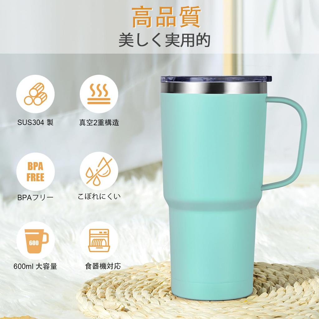 Livole Vacuum Insulated Stainless Steel Coffee Keeps Hot or 600ml Large with Travel Large Thermos with Perfect for and Carbonated Ideal for Outdoor