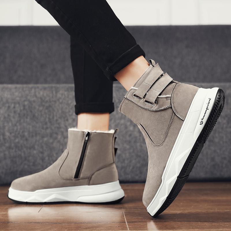 Зимние мужские толстые и мягкие теплые и модные хлопковые ботинки с высоким верхом на толстой подошве зимние ботинки повседневная хлопковая обувь