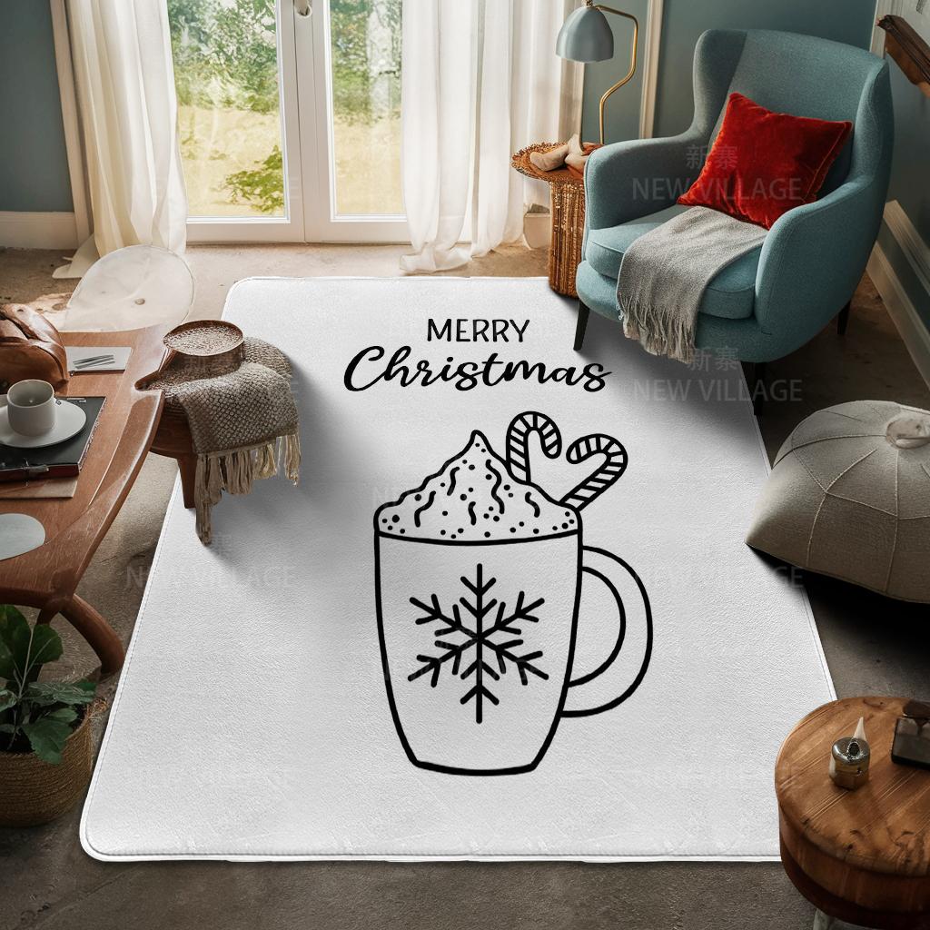 Ковер у входа в дом Домашний коврик у двери Гостиная Ванная Комната Ноги ванная комната Нескользящие коврики с водопоглощением для ванной Счастливого Рождества зима