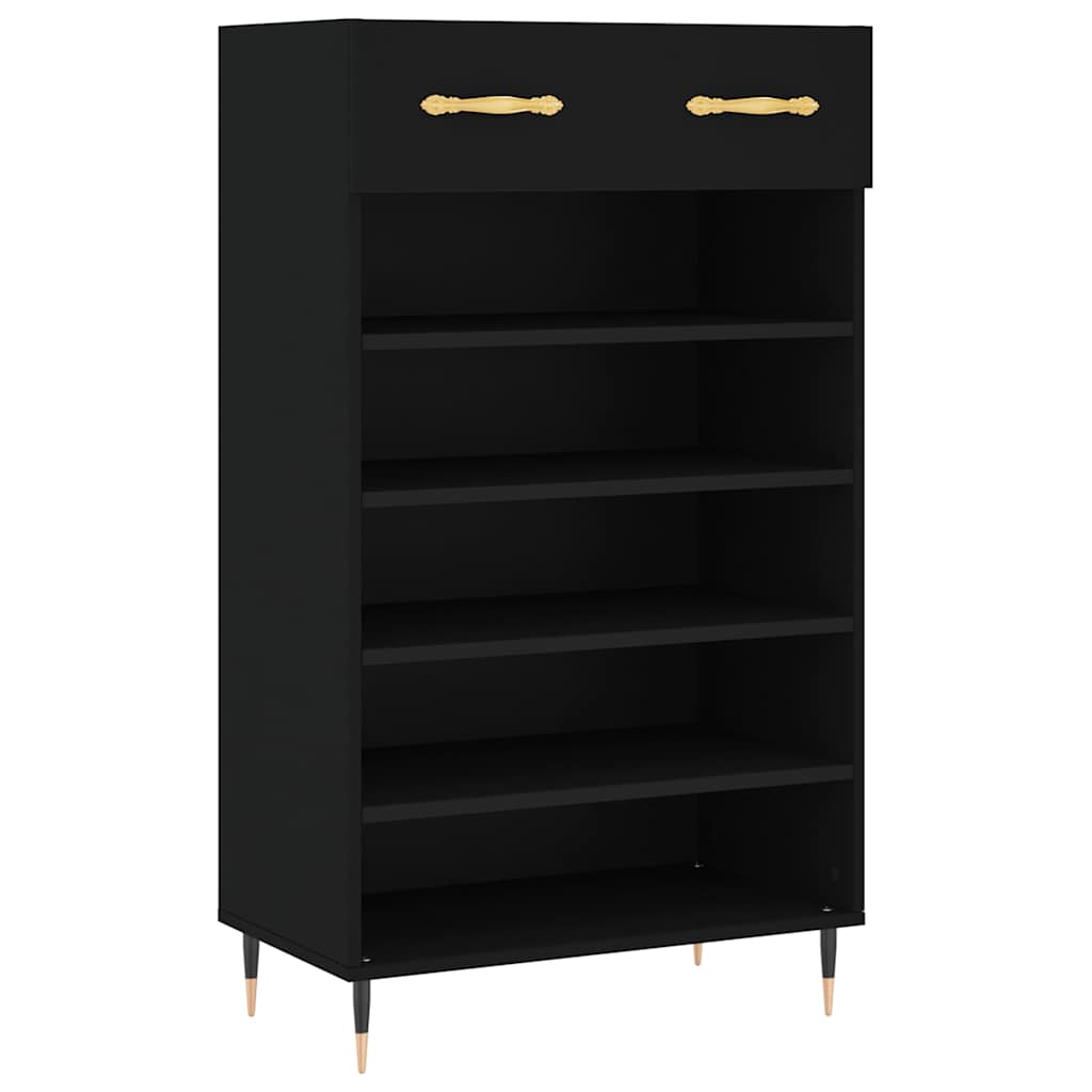 Vidaxl Szafka Na Buty, Czarna, 60X35X105 Cm, Materiał Drewnopochodny